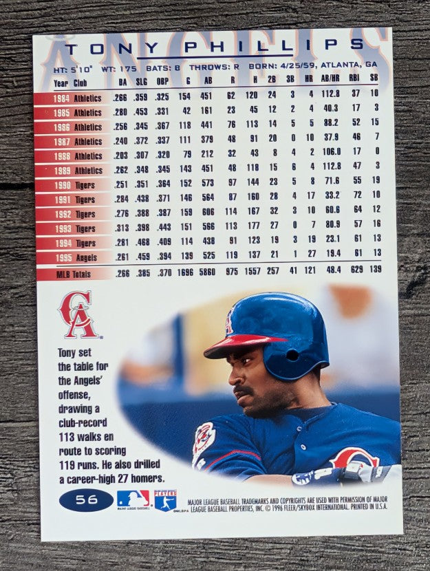 1996 Fleer Tiffany #56 Tony Phillips