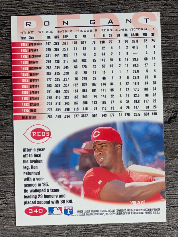 1996 Fleer Tiffany #340 Ron Gant