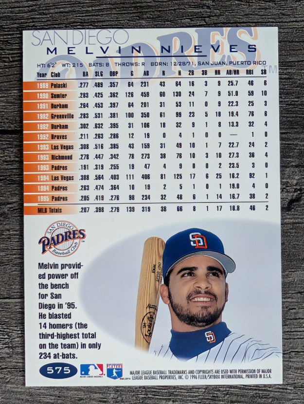 1996 Fleer Tiffany #575 Melvin Nieves