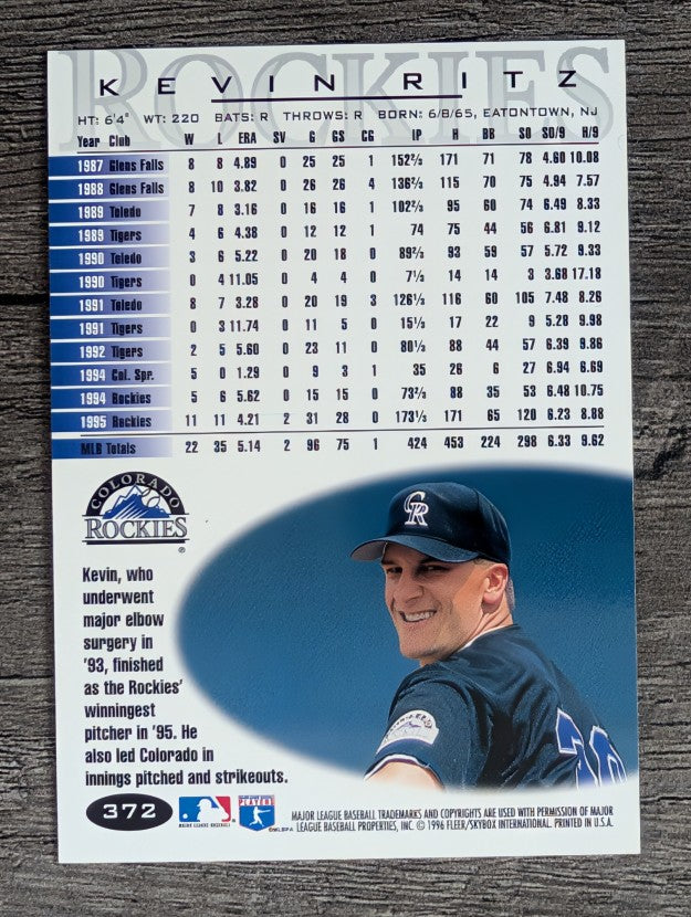 1996 Fleer Tiffany #372 Kevin Ritz