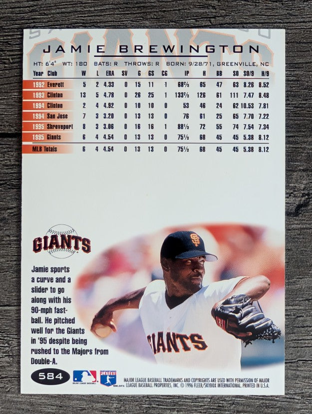 1996 Fleer Tiffany #584 Jamie Brewington