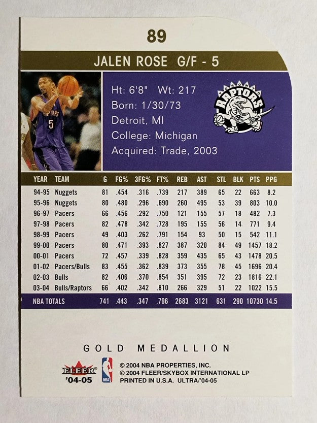 2004-05 Ultra Gold Medallion #89 Jalen Rose