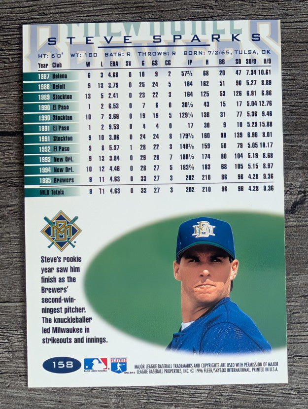 1996 Fleer Tiffany #158 Steve Sparks