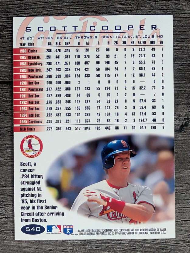1996 Fleer Tiffany #540 Scott Cooper