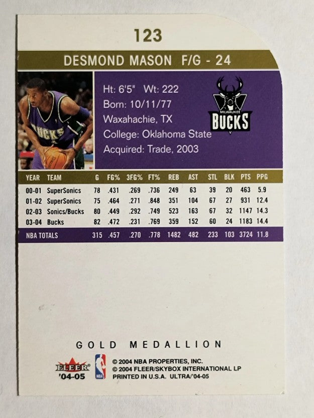 2004-05 Ultra Gold Medallion #123 Desmond Mason