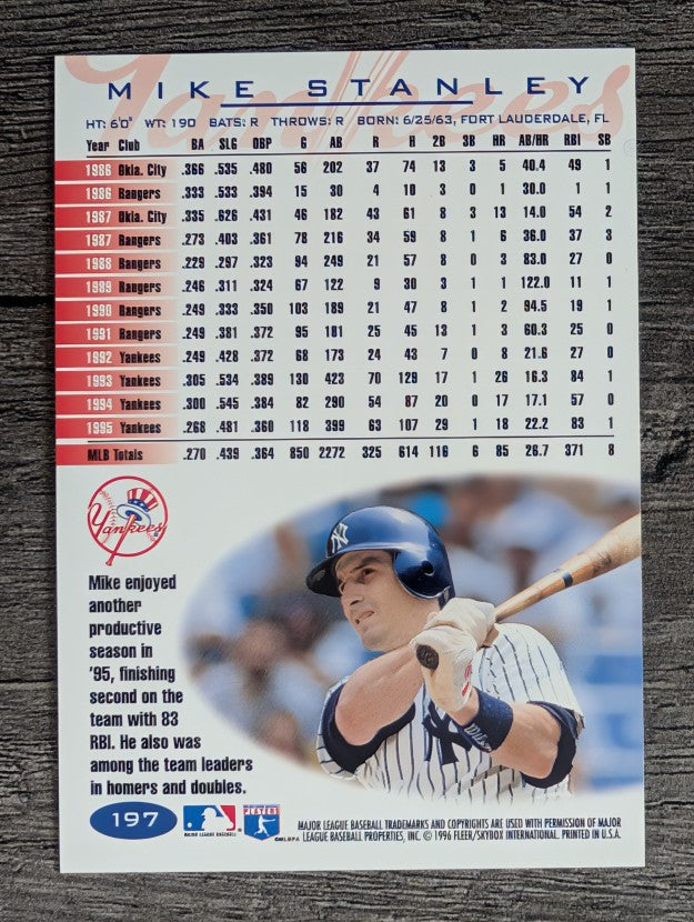 1996 Fleer Tiffany #197 Mike Stanley