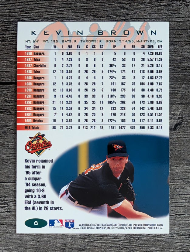 1996 Fleer Tiffany #6 Kevin Brown