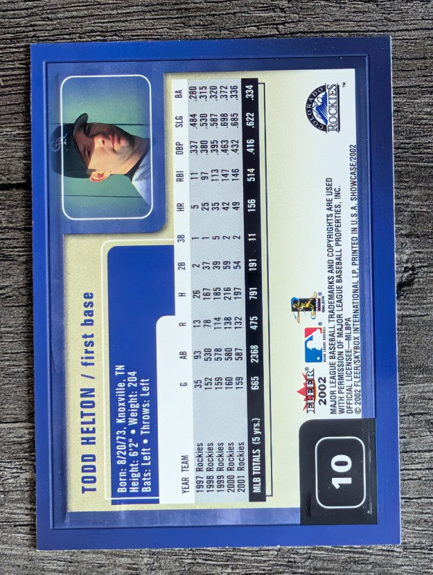 2002 Fleer Showcase #10 Todd Helton