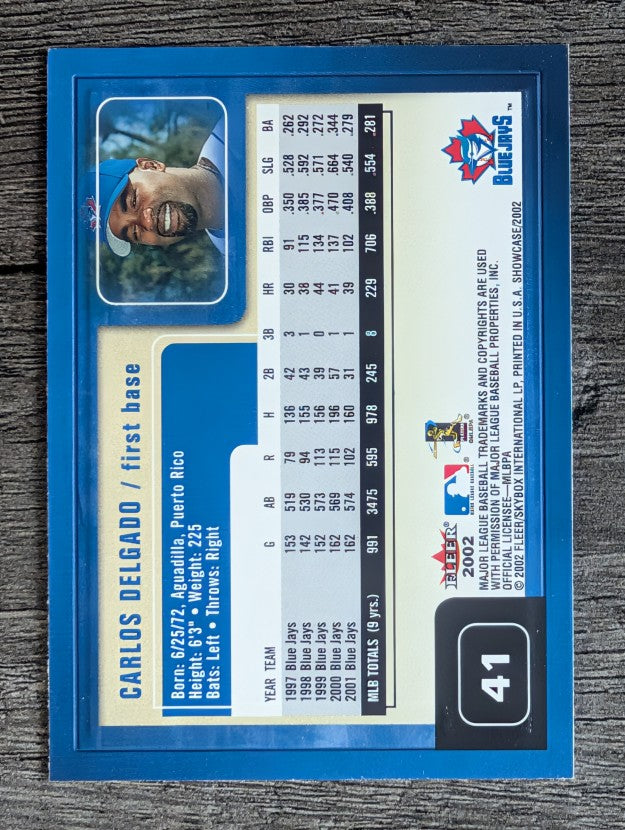 2002 Fleer Showcase #41 Carlos Delgado