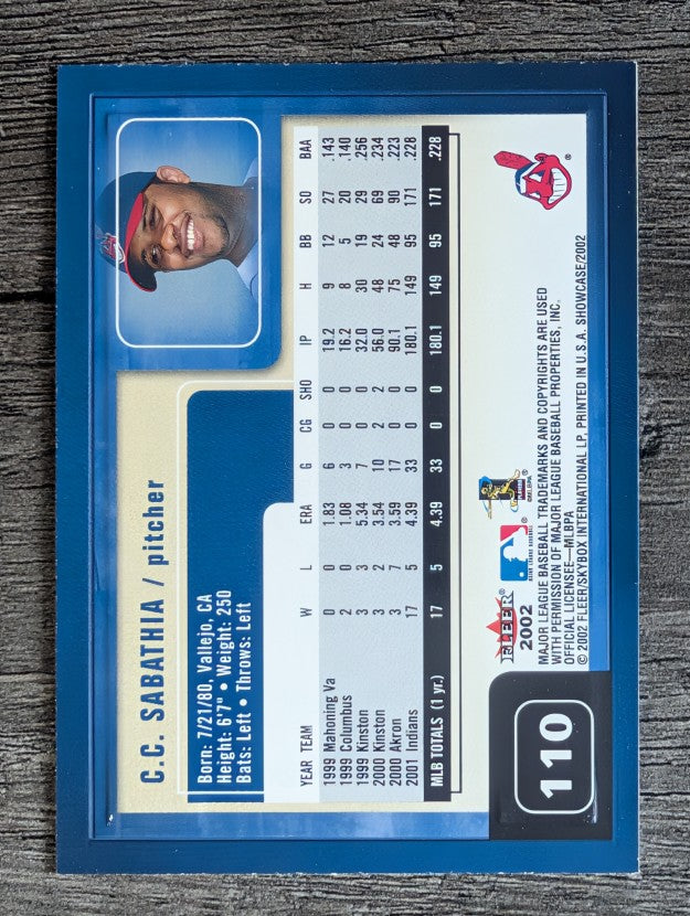 2002 Fleer Showcase #110 C.C. Sabathia