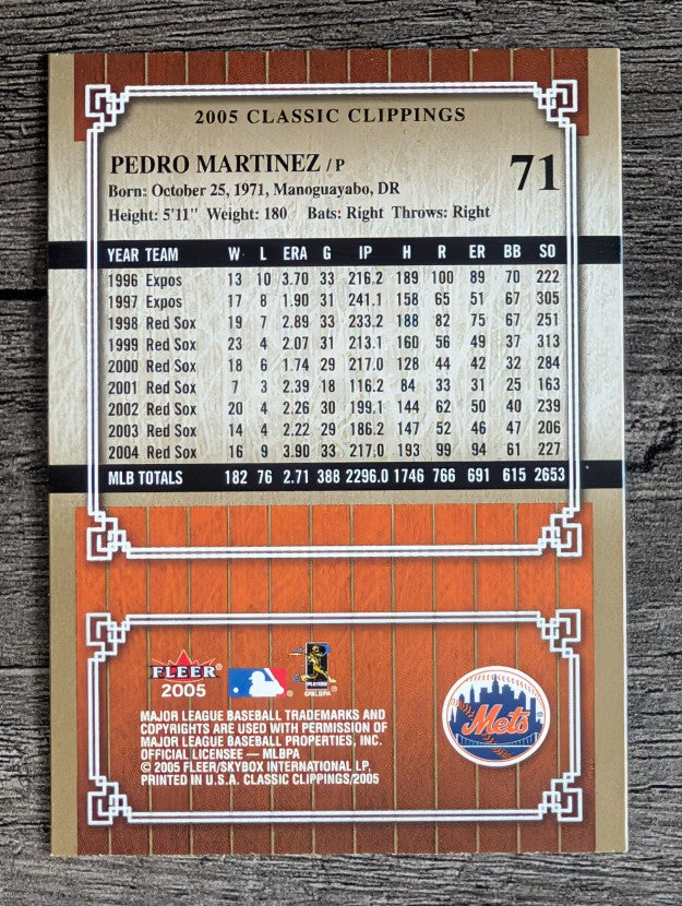 2005 Classic Clippings #71 Pedro Martinez