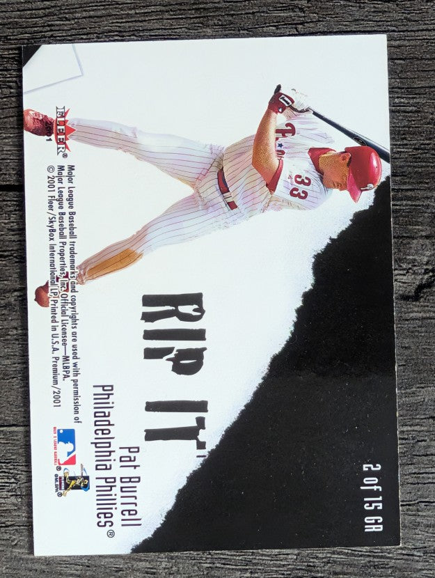 2001 Fleer Premium Grip It and Rip It #2 Scott Rolen/Pat Burrell