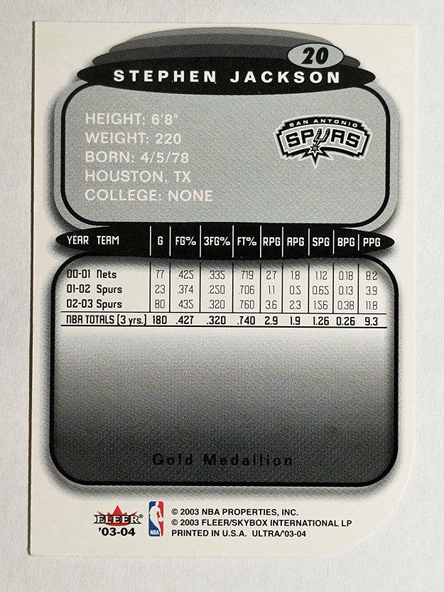 2003-04 Ultra Gold Medallion #20 Stephen Jackson