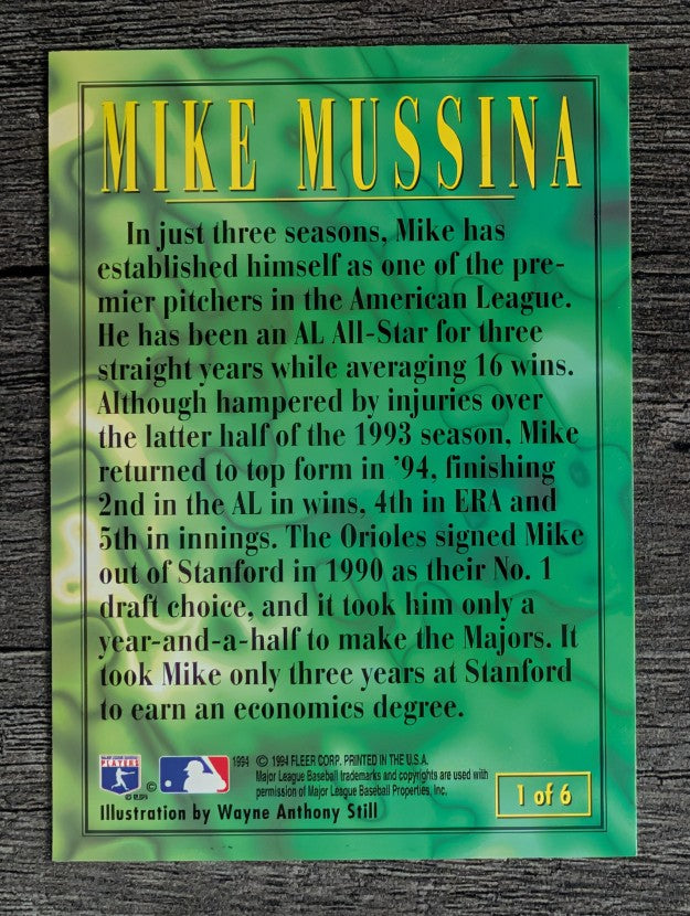 1995 Fleer Pro-Visions #1 Mike Mussina