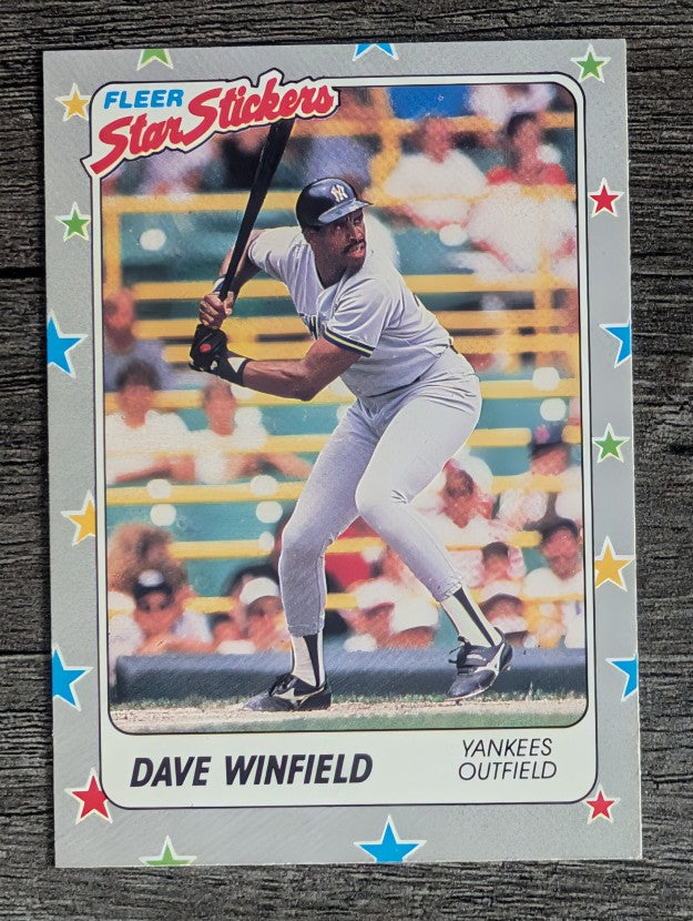 1988 Fleer Star Stickers #53 Dave Winfield