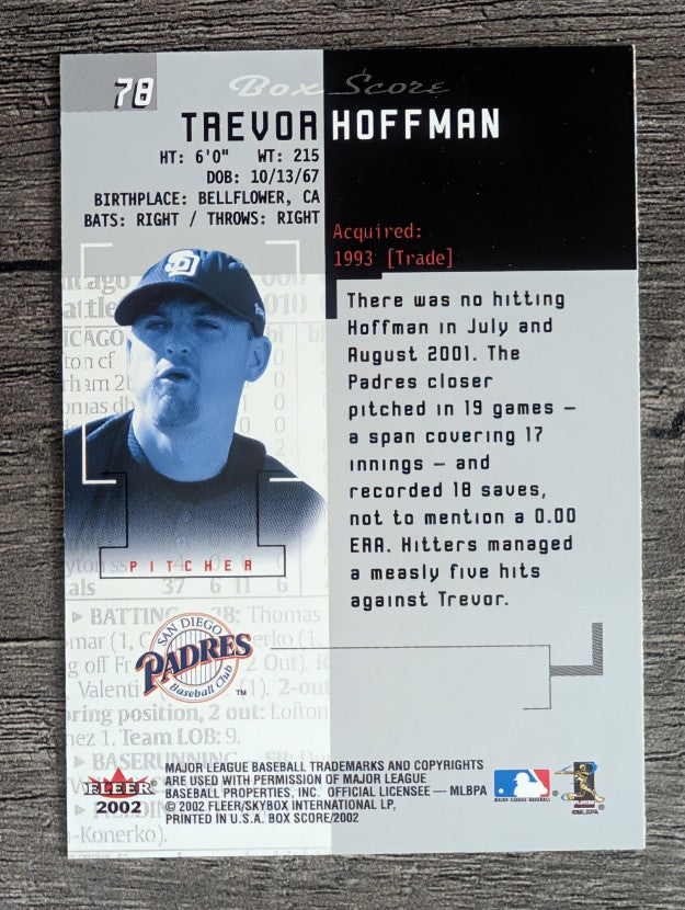 2002 Fleer Box Score #78 Trevor Hoffman