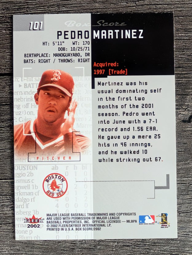 2002 Fleer Box Score #101 Pedro Martinez