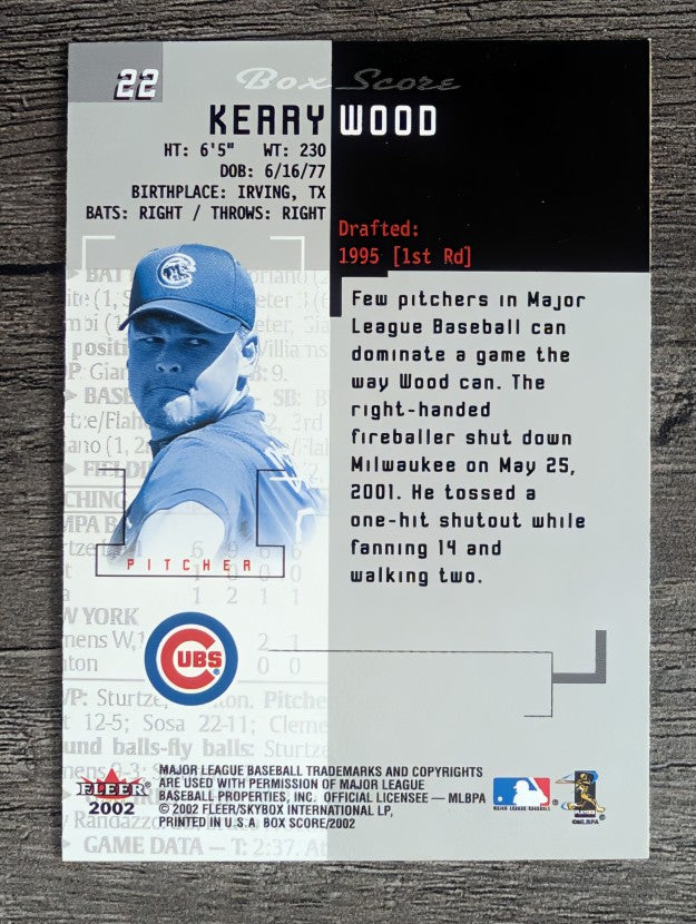 2002 Fleer Box Score #22 Kerry Wood