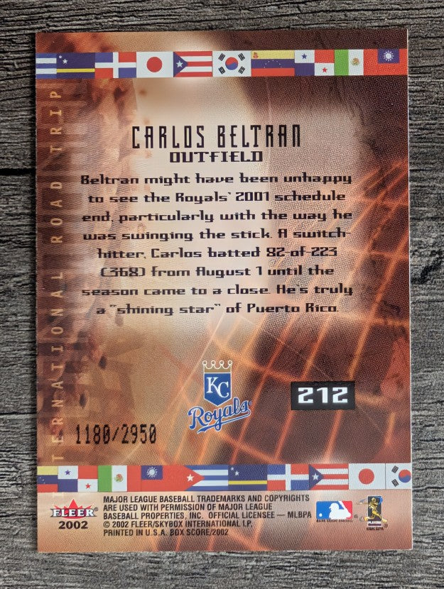 2002 Fleer Box Score #212 Carlos Beltran IRT