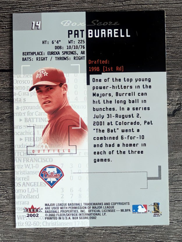 2002 Fleer Box Score #14 Pat Burrell