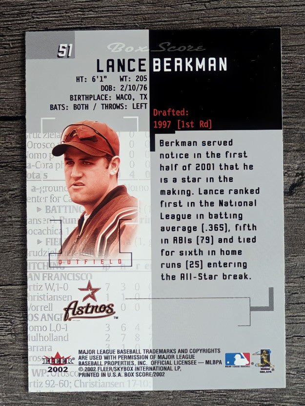 2002 Fleer Box Score #51 Lance Berkman
