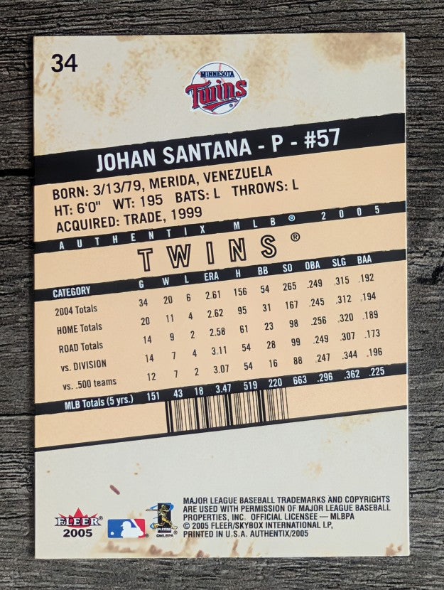 2005 Fleer Authentix #34 Johan Santana