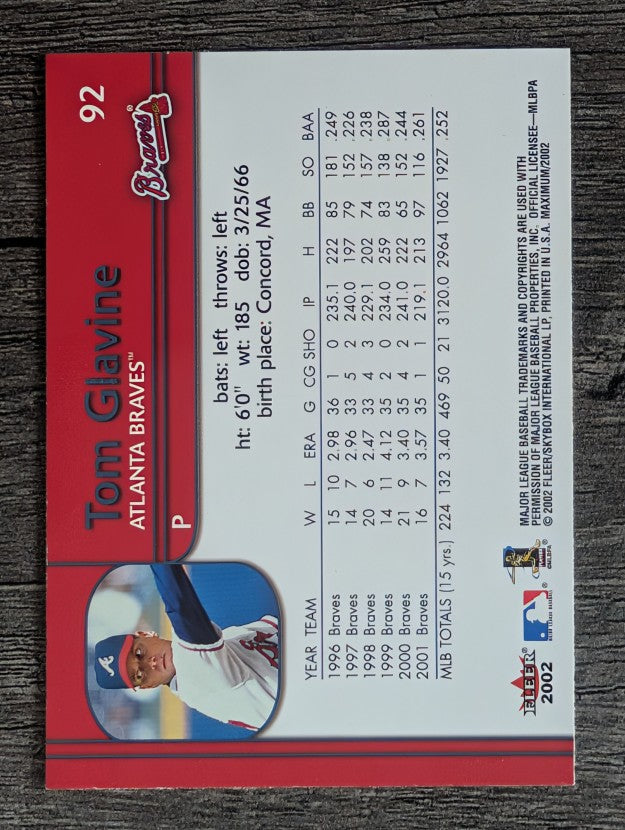 2002 Fleer Maximum #92 Tom Glavine