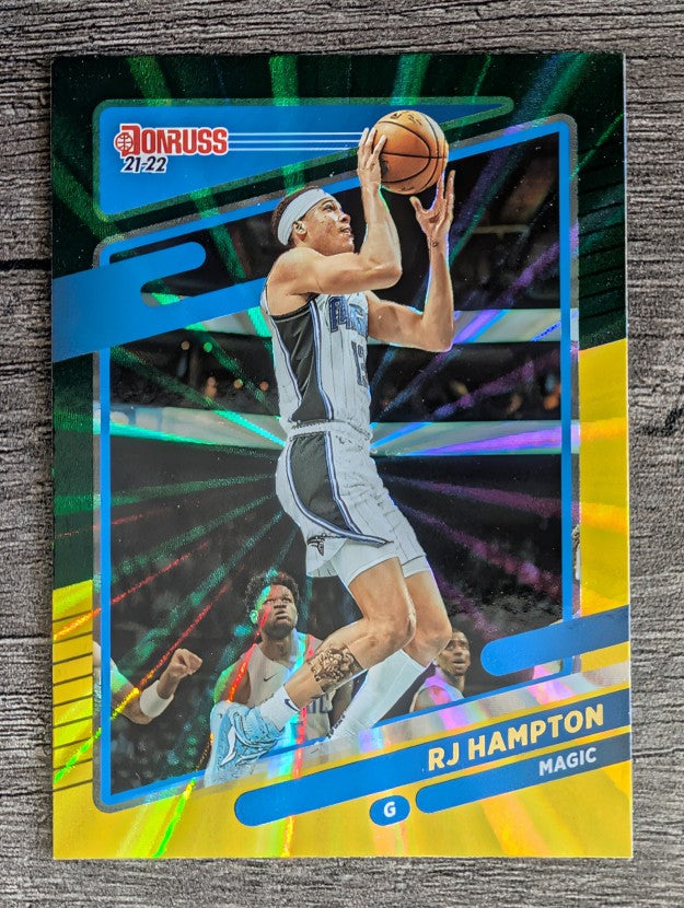 2021-22 Donruss Holo Green and Yellow Laser #185 RJ Hampton