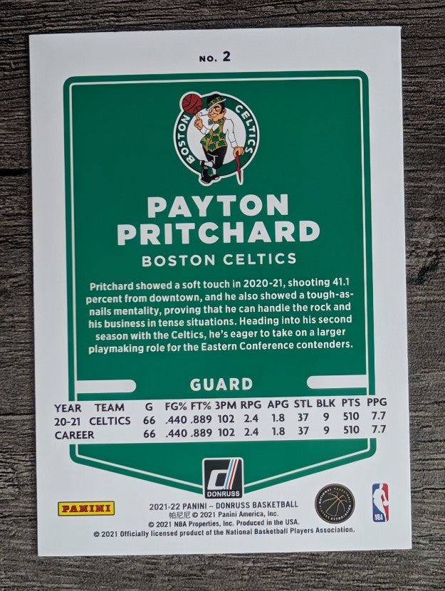 2021-22 Donruss #2 Payton Pritchard