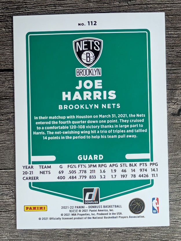 2021-22 Donruss #112 Joe Harris