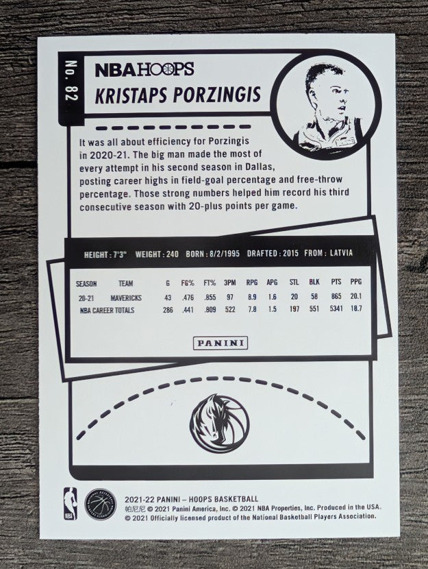 2021-22 Hoops Teal Explosion #82 Kristaps Porzingis