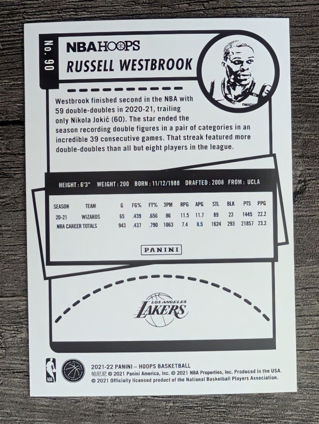 2021-22 Hoops #90 Russell Westbrook