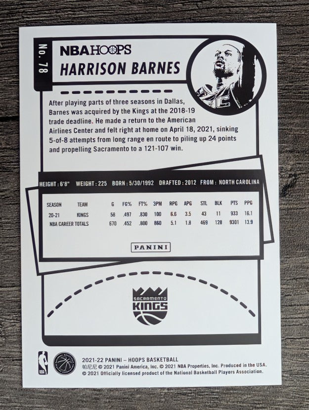 2021-22 Hoops #78 Harrison Barnes