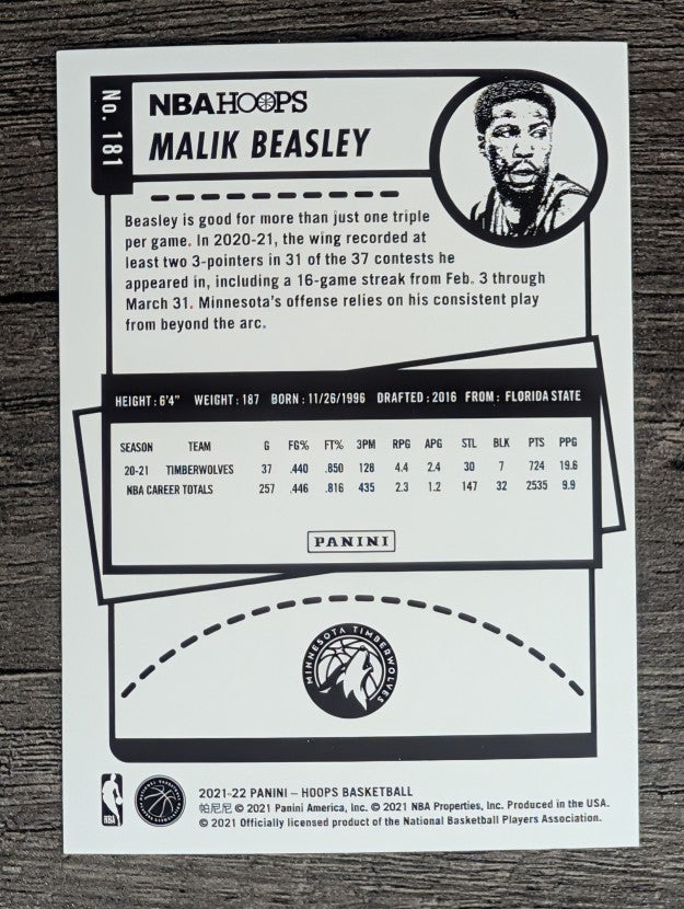 2021-22 Hoops #181 Malik Beasley