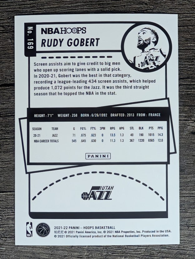 2021-22 Hoops #169 Rudy Gobert