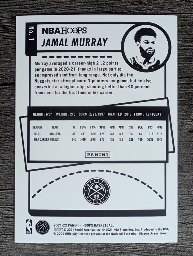 2021-22 Hoops #1 Jamal Murray