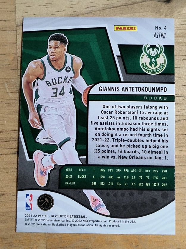 2021-22 Panini Revolution Astro #4 Giannis Antetokounmpo