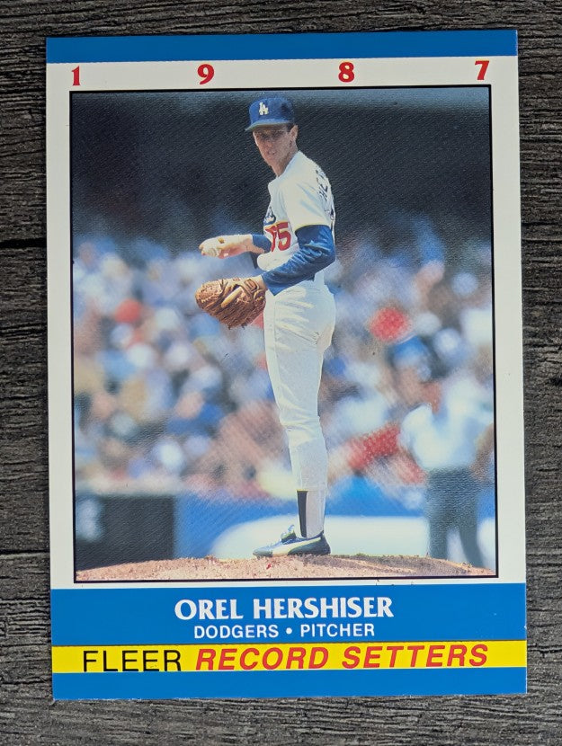 1987 Fleer Record Setters #16 Orel Hershiser
