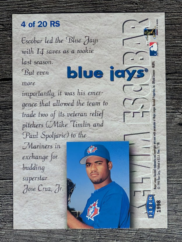 1998 Fleer Tradition Rookie Sensations #4 Kelvim Escobar