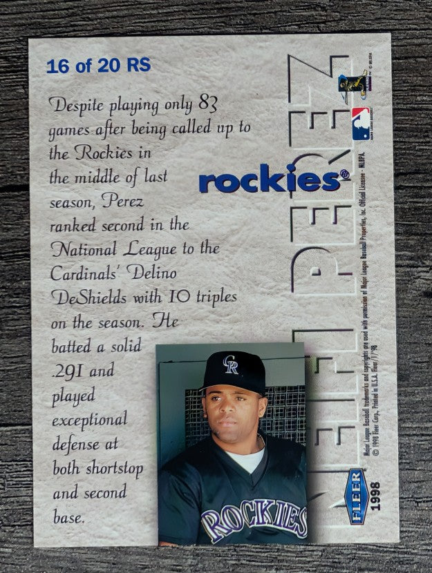 1998 Fleer Tradition Rookie Sensations #16 Neifi Perez
