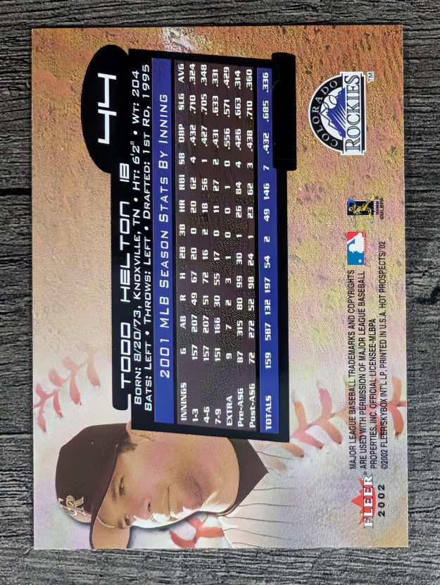 2002 Hot Prospects #44 Todd Helton