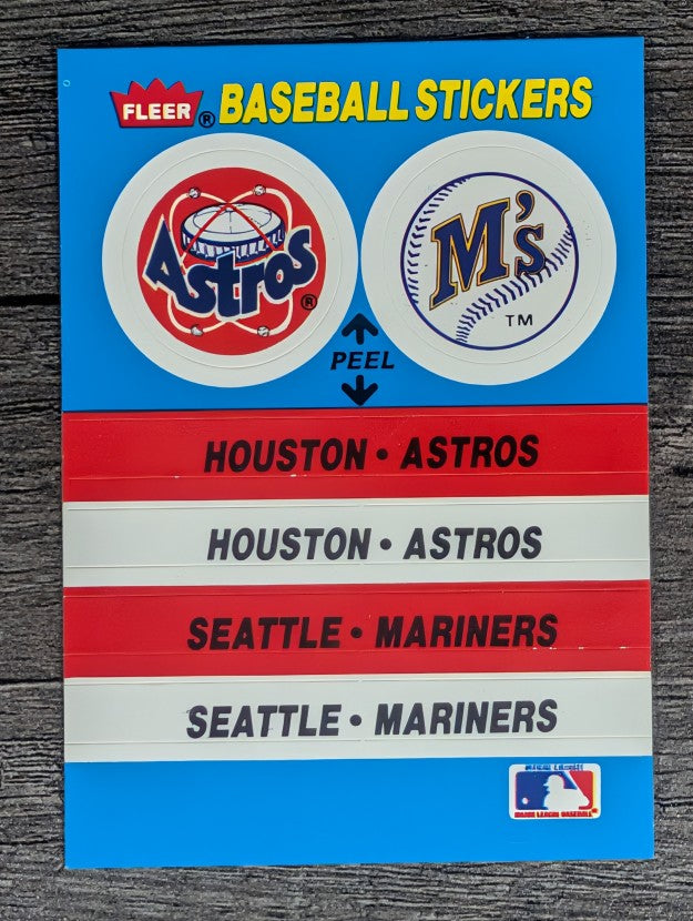 1987 Fleer Team Stickers #21 Houston Astros/Seattle Mariners