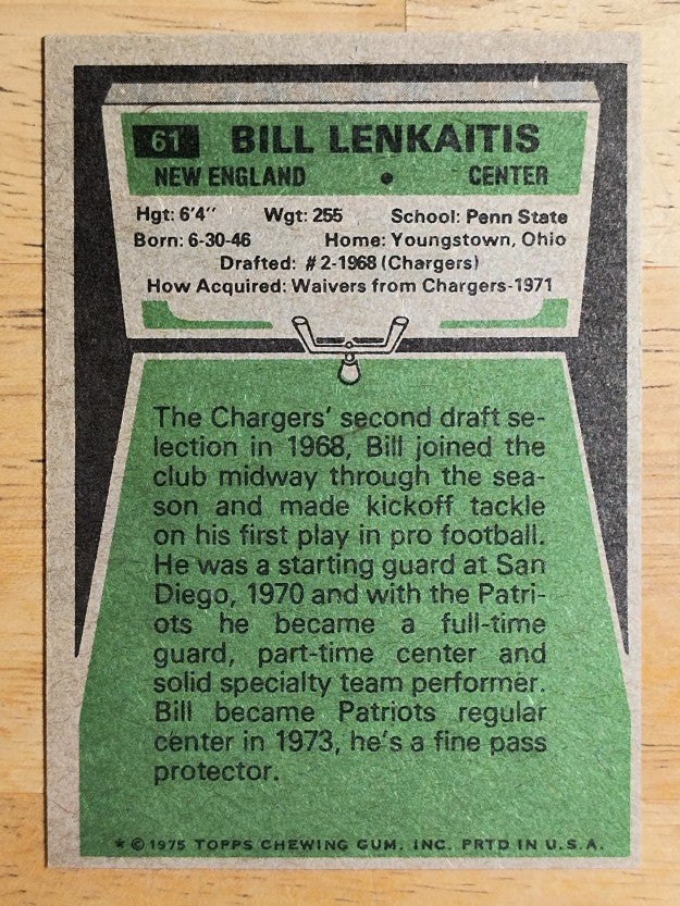 1975 Topps #61 Bill Lenkaitis (NM)