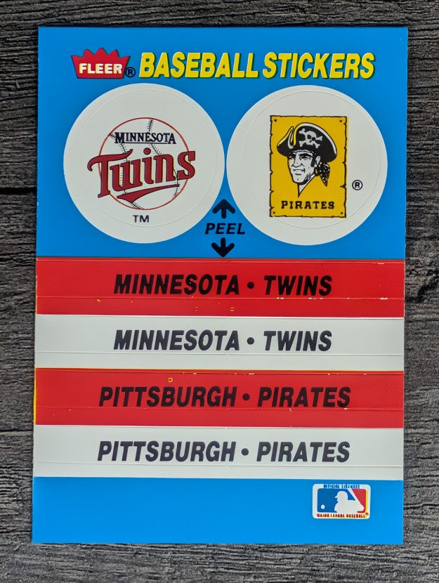 1987 Fleer Team Stickers #29 Minnesota Twins/Pittsburgh Pirates