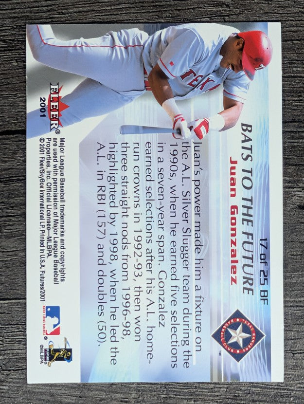 2001 Fleer Futures Bats to the Future #BF17 Juan Gonzalez