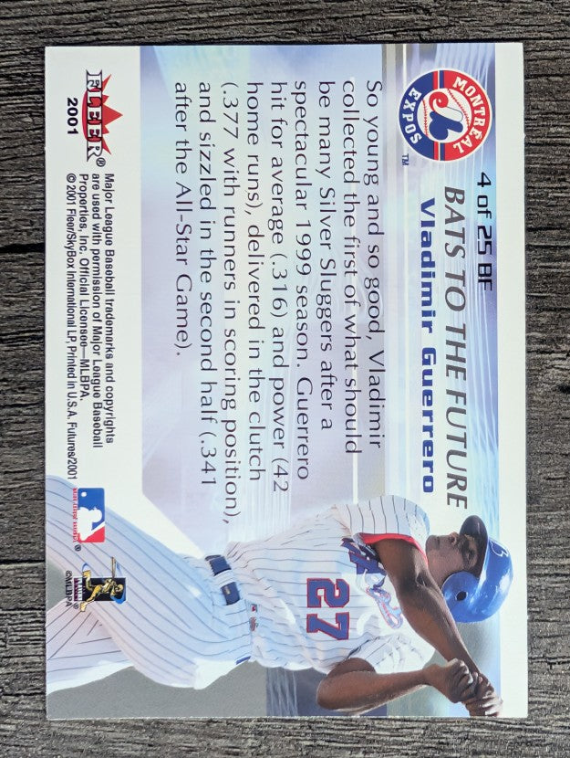 2001 Fleer Futures Bats to the Future #BF4 Vladimir Guerrero