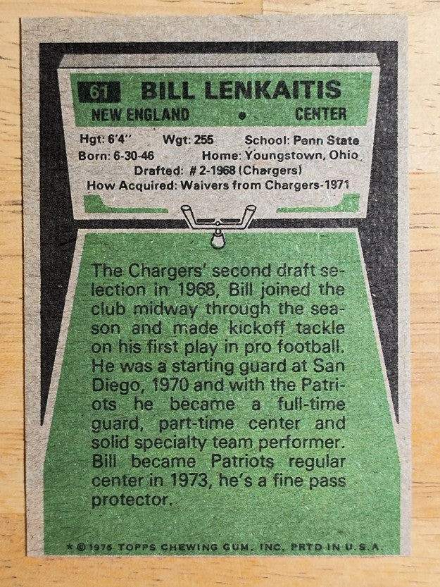 1975 Topps #61 Bill Lenkaitis (NM)