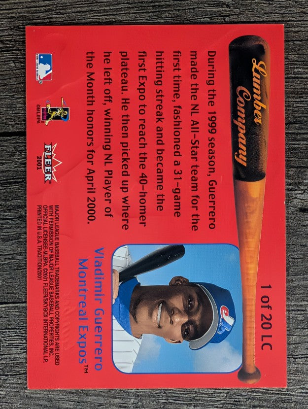 2001 Fleer Tradition Lumber Company #LC1 Vladimir Guerrero