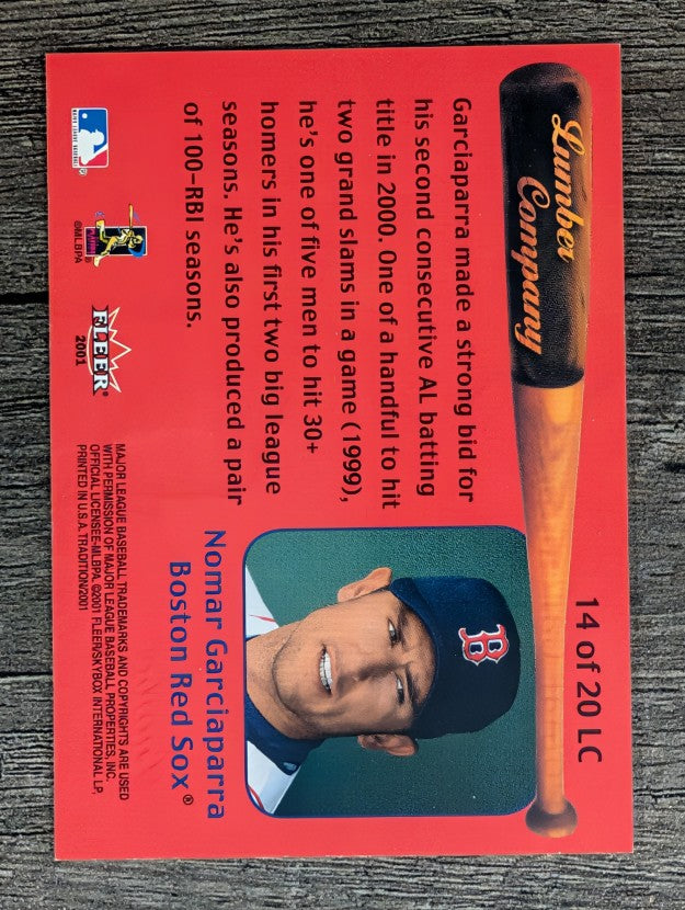 2001 Fleer Tradition Lumber Company #LC14 Nomar Garciaparra