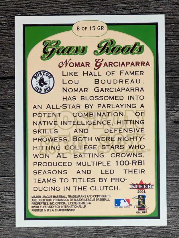 2001 Fleer Tradition Grass Roots #GR8 Nomar Garciaparra